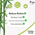The Cheeky Panda Premium Baby Diapers Size 2 (12-18lbs) | 44 Bamboo Lined Disposable Diapers for Sensitive Skin - Image 2